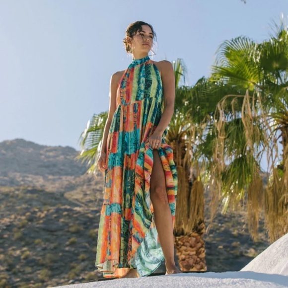 🔆O’NEILL🔆 JENNIFER MAXI DRESS vacation adjustable floral Hawaiian Maxi - Picture 7 of 16